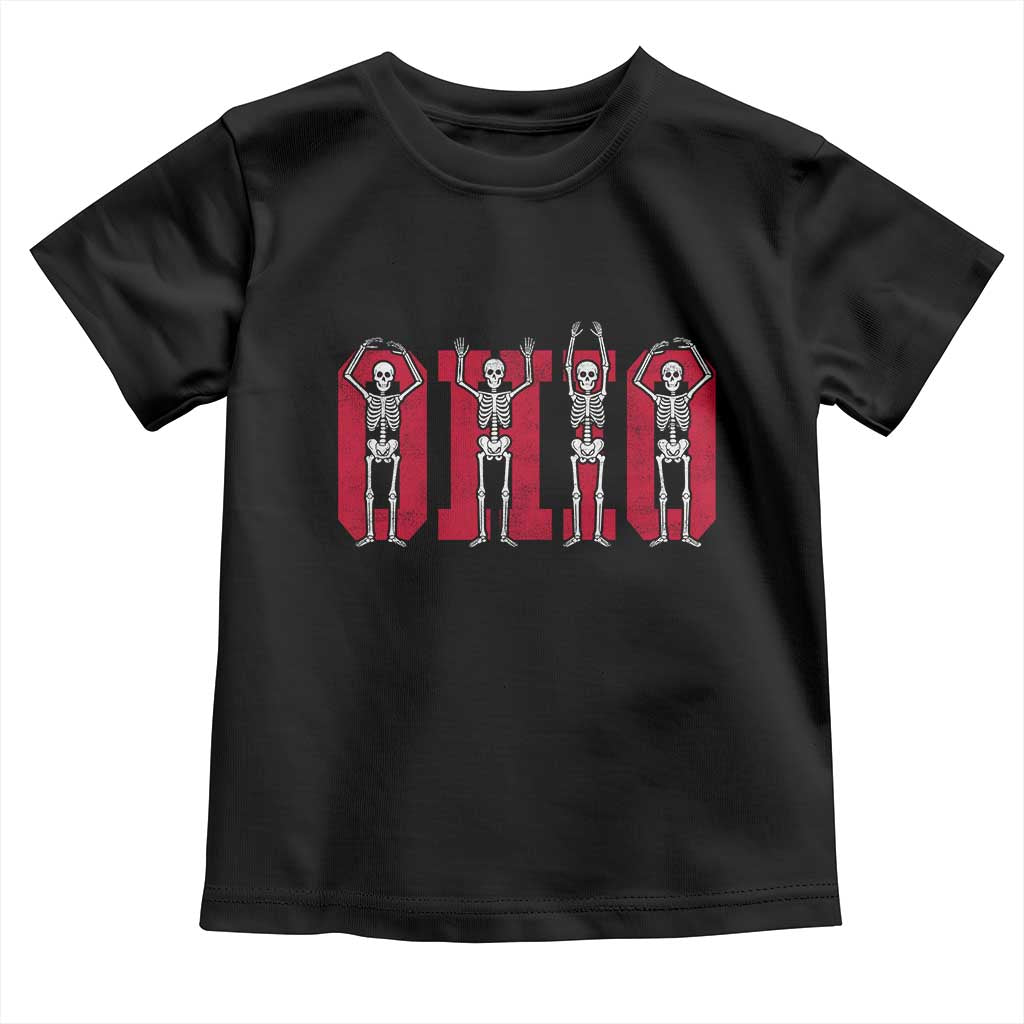 O-H-I-O State Toddler T Shirt Funny Skeletons Ohio Vintage Halloween Team - Wonder Print Shop