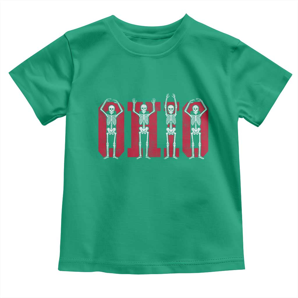 O-H-I-O State Toddler T Shirt Funny Skeletons Ohio Vintage Halloween Team - Wonder Print Shop
