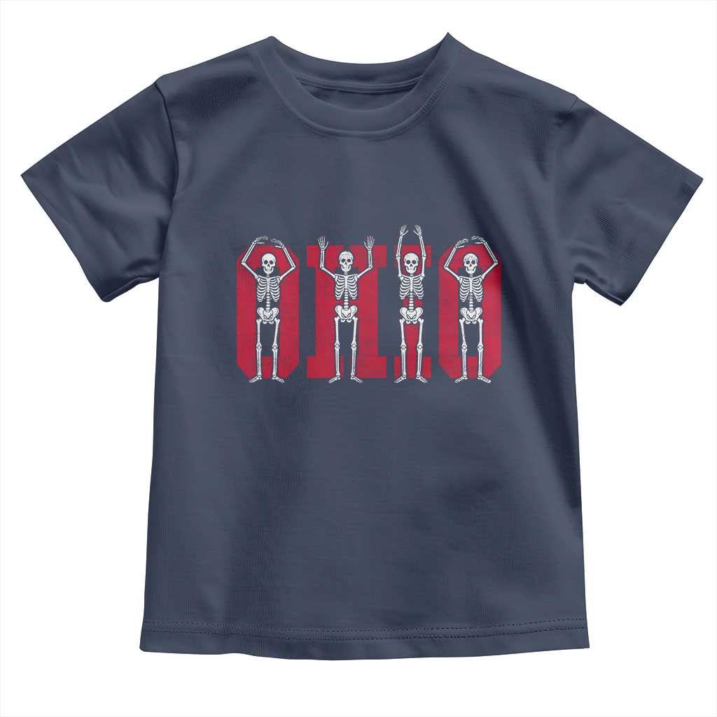 O-H-I-O State Toddler T Shirt Funny Skeletons Ohio Vintage Halloween Team - Wonder Print Shop