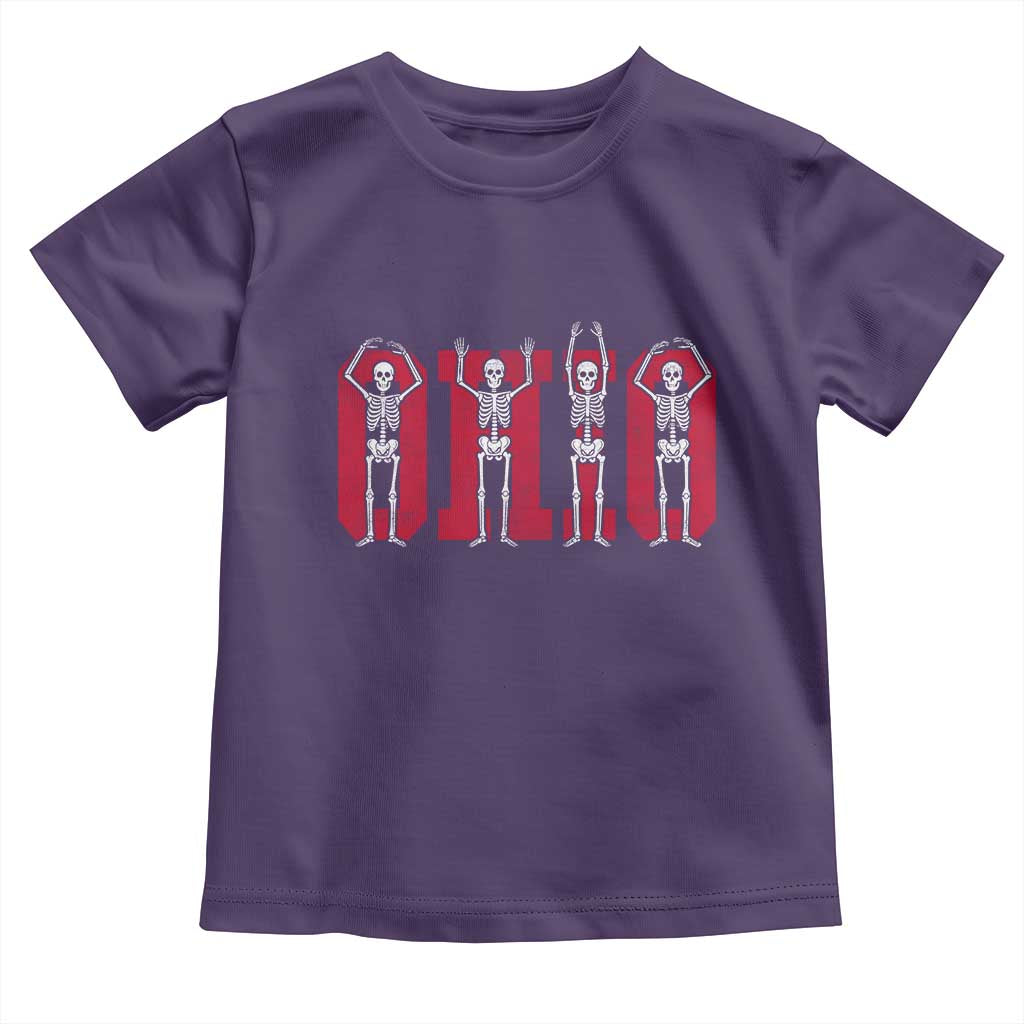 O-H-I-O State Toddler T Shirt Funny Skeletons Ohio Vintage Halloween Team - Wonder Print Shop
