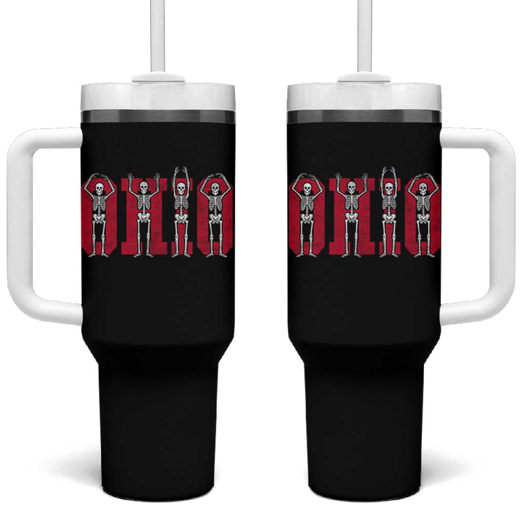 O-H-I-O State Tumbler With Handle Funny Skeletons Ohio Vintage Halloween Team - Wonder Print Shop