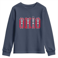 O-H-I-O State Youth Sweatshirt Funny Skeletons Ohio Vintage Halloween Team - Wonder Print Shop