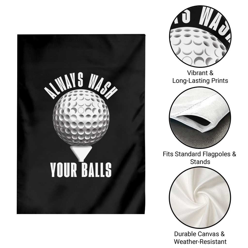 Funny Golf Garden Flag Always Wash Your Balls Meme - Wonder Print Shop