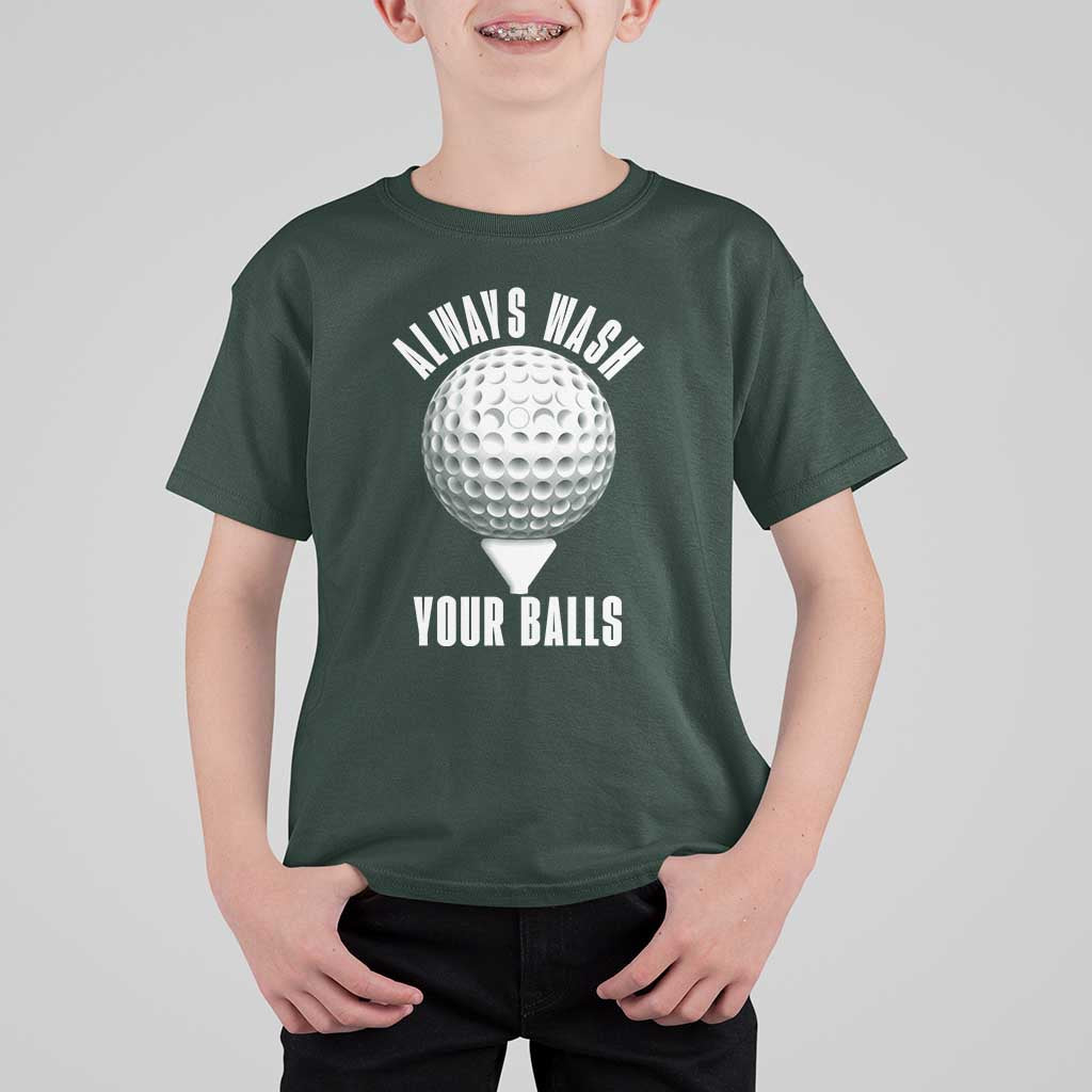 Funny Golf T Shirt For Kid Always Wash Your Balls Meme - Wonder Print Shop