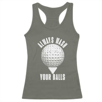 Funny Golf Racerback Tank Top Always Wash Your Balls Meme - Wonder Print Shop