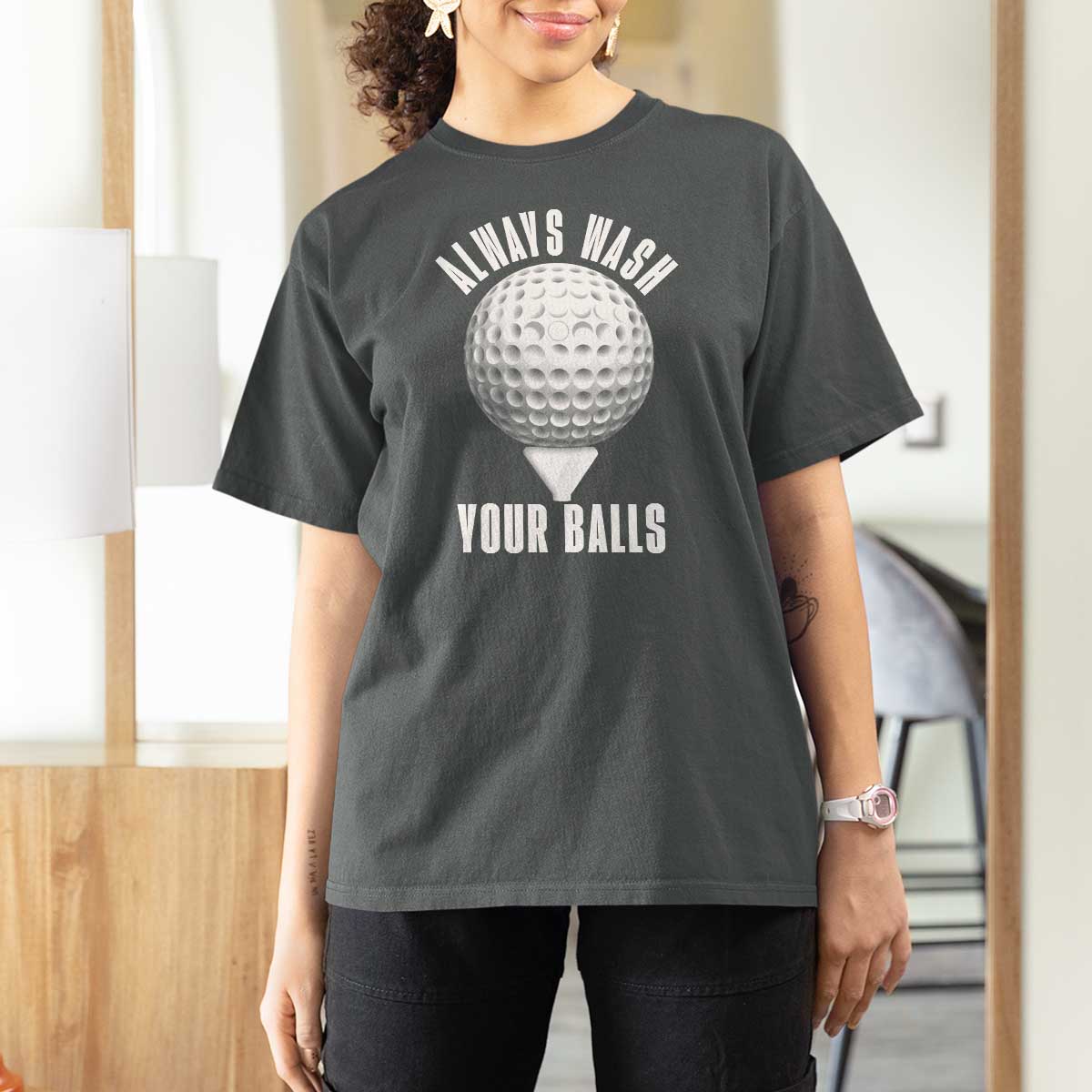 Funny Golf T Shirt For Women Always Wash Your Balls Meme - Wonder Print Shop