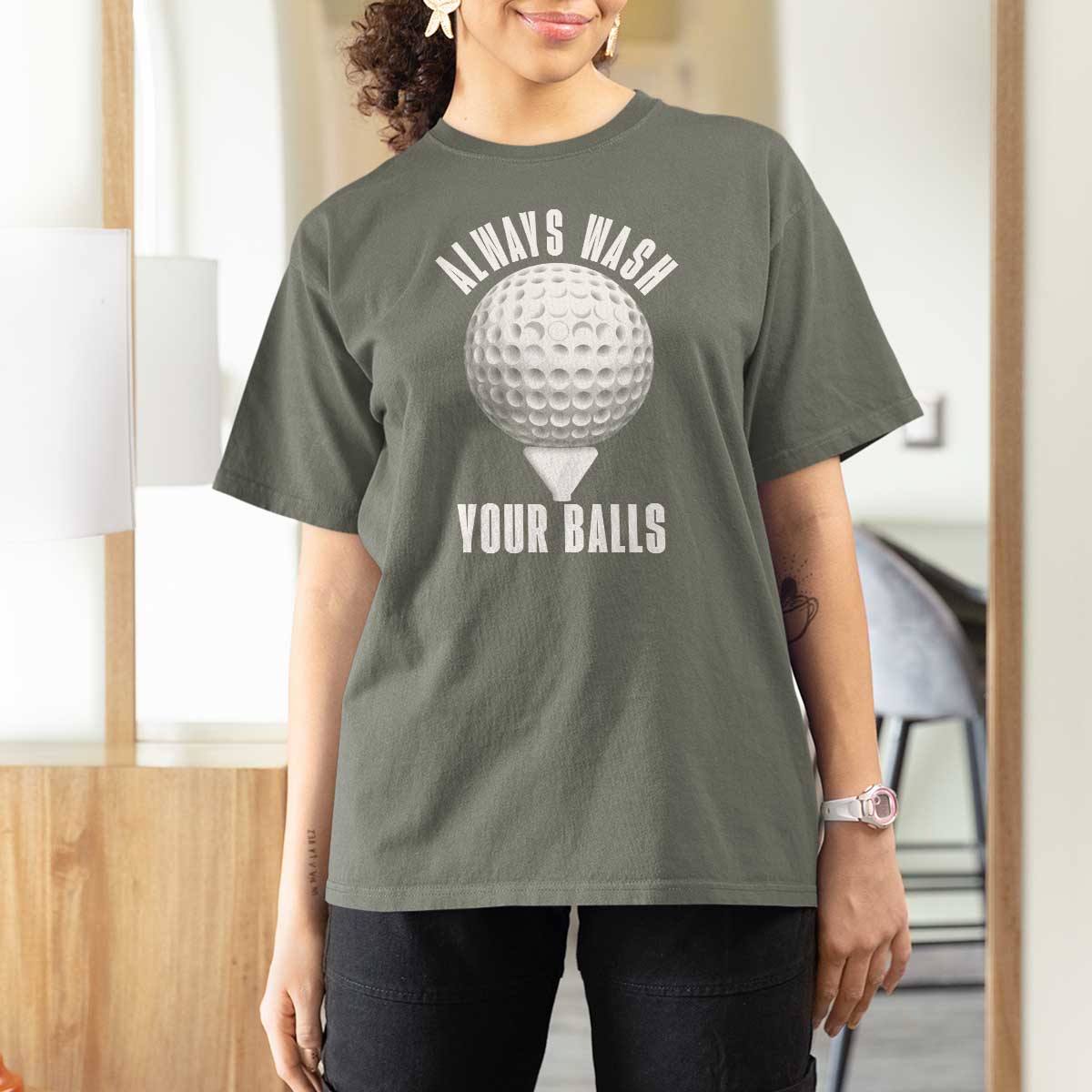 Funny Golf T Shirt For Women Always Wash Your Balls Meme - Wonder Print Shop