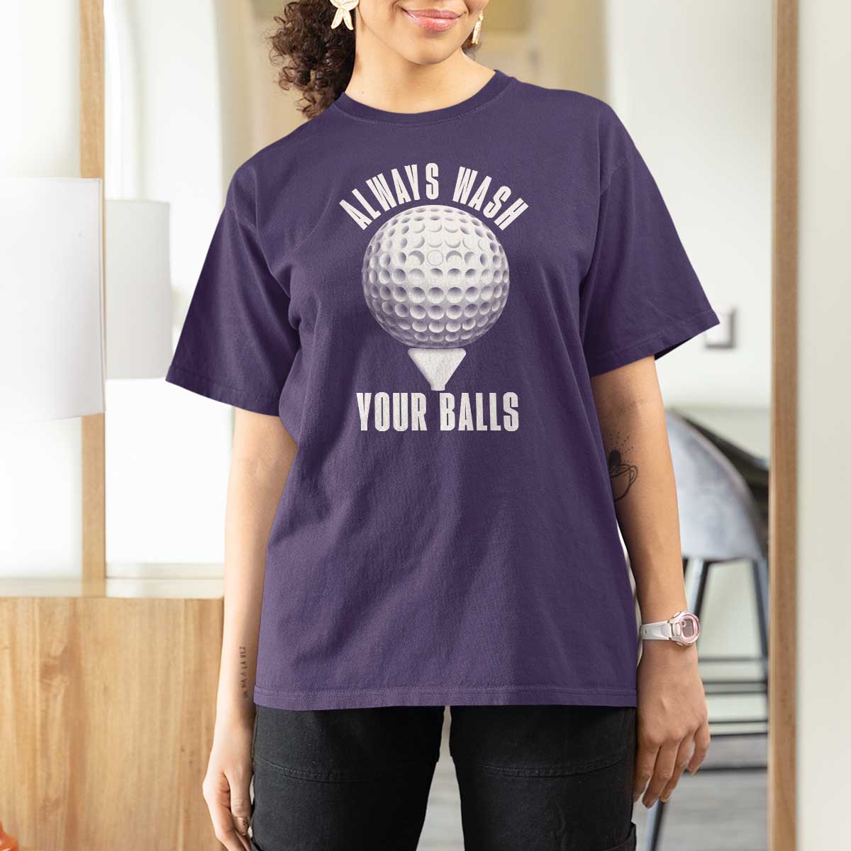 Funny Golf T Shirt For Women Always Wash Your Balls Meme - Wonder Print Shop