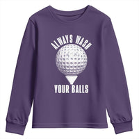 Funny Golf Youth Sweatshirt Always Wash Your Balls Meme - Wonder Print Shop