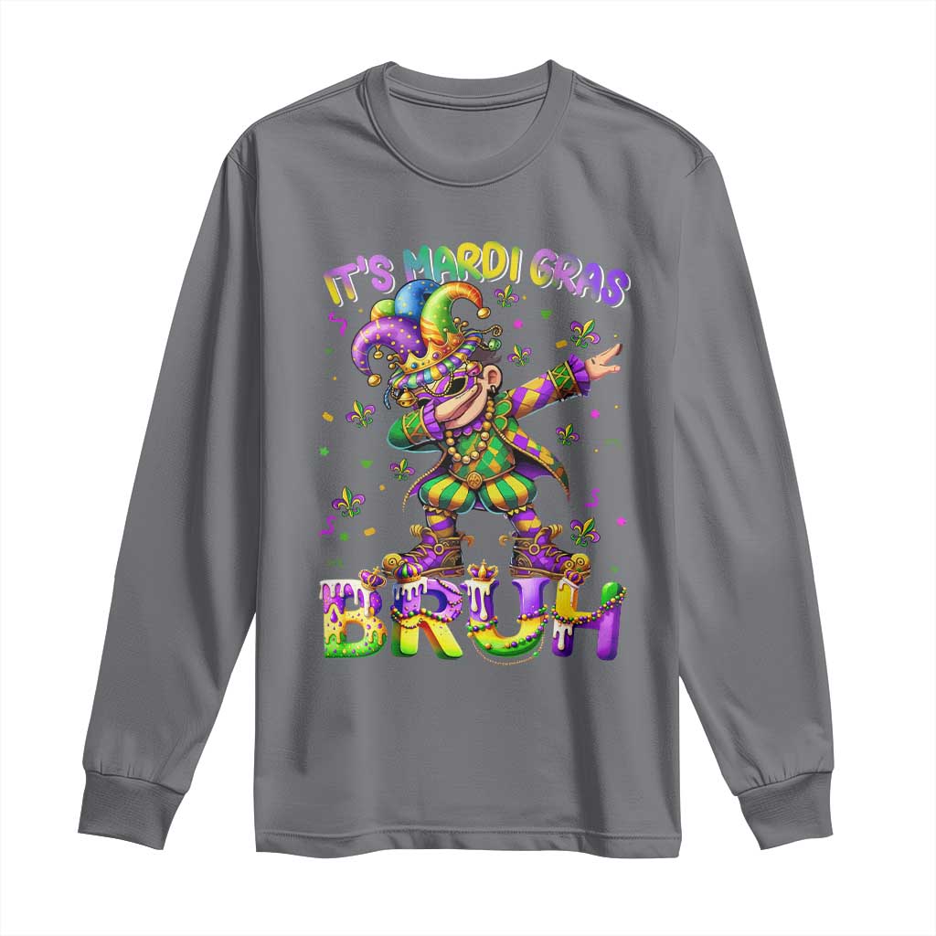 It's Mardi Gras Bruh Long Sleeve Shirt Dabbing Boy Kids