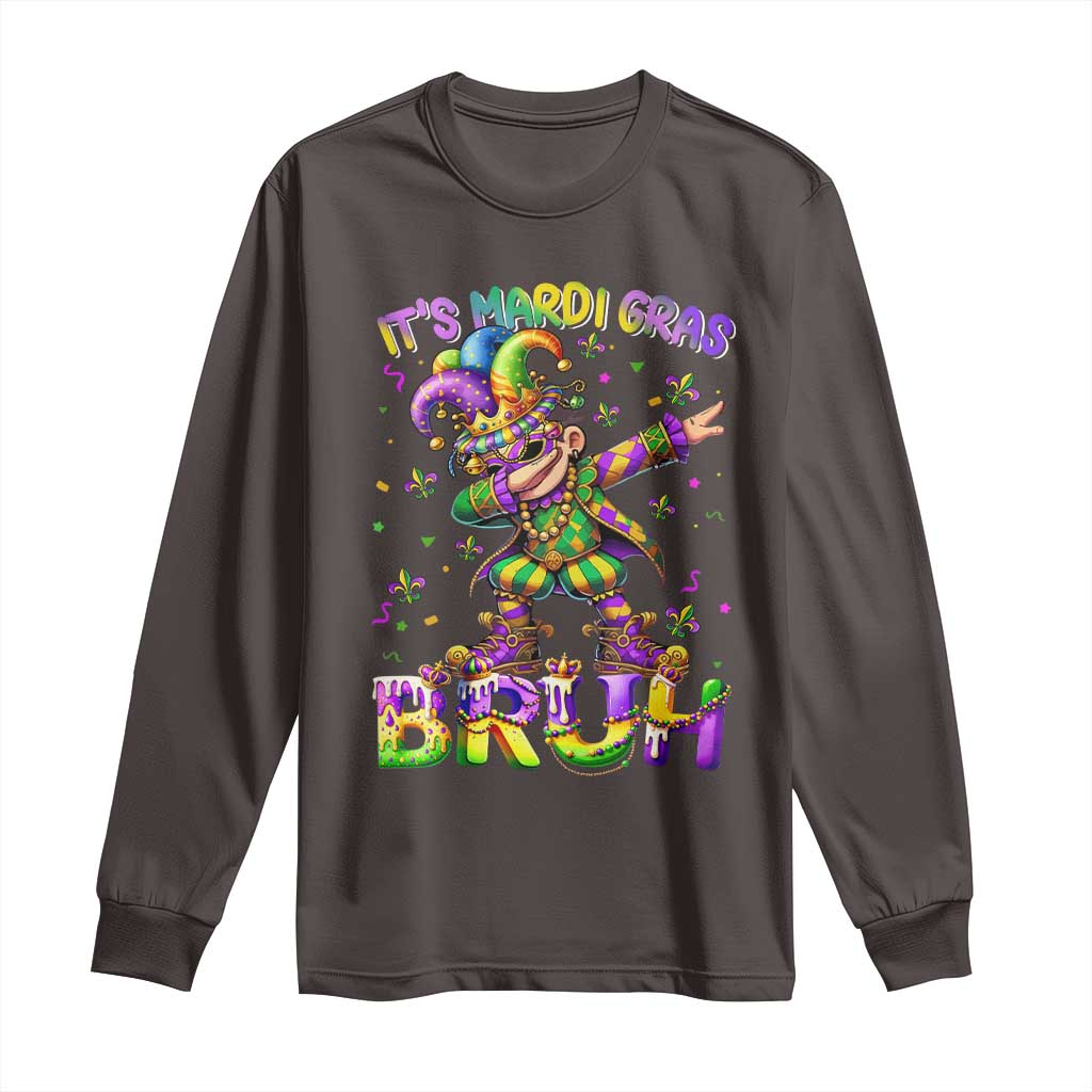 It's Mardi Gras Bruh Long Sleeve Shirt Dabbing Boy Kids