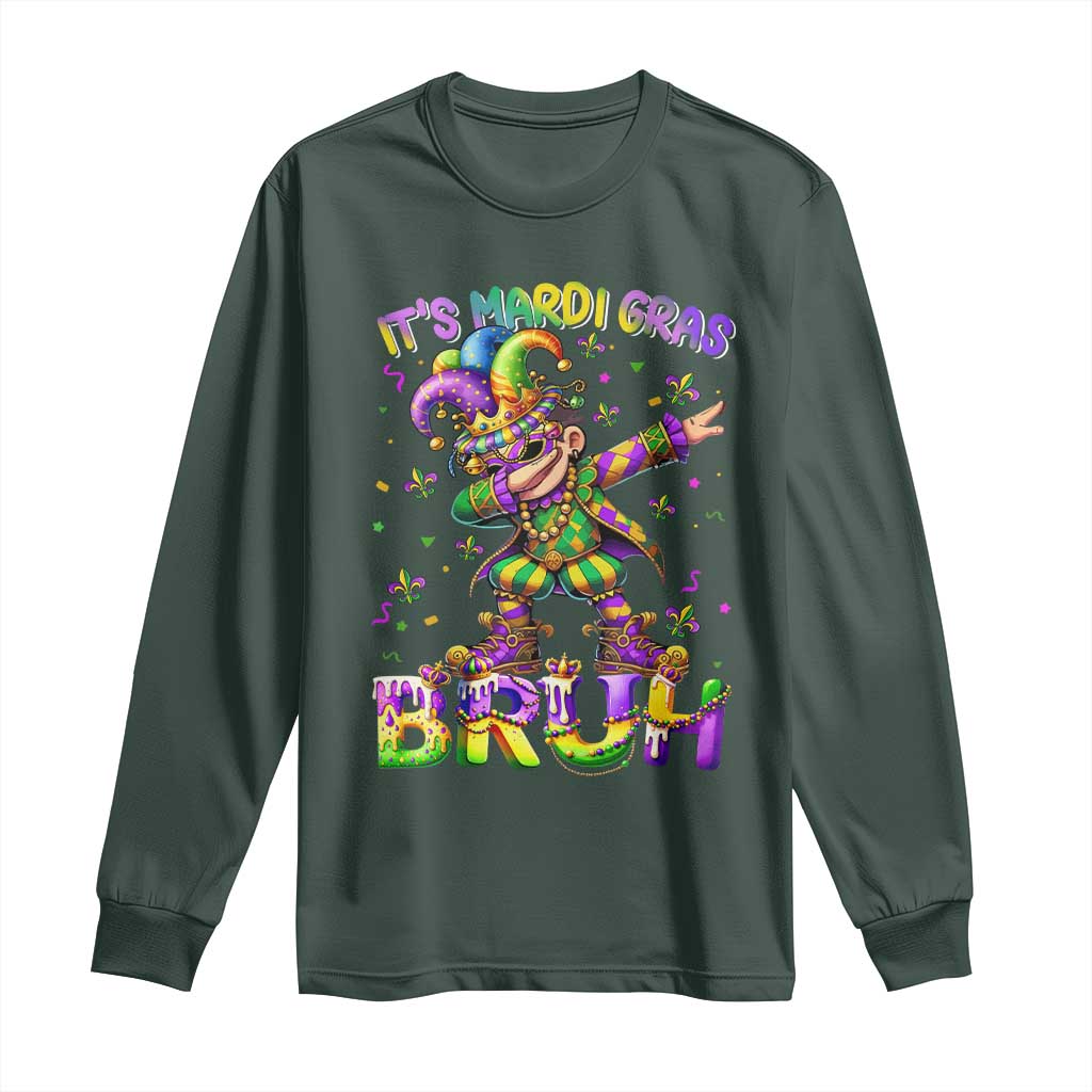 It's Mardi Gras Bruh Long Sleeve Shirt Dabbing Boy Kids