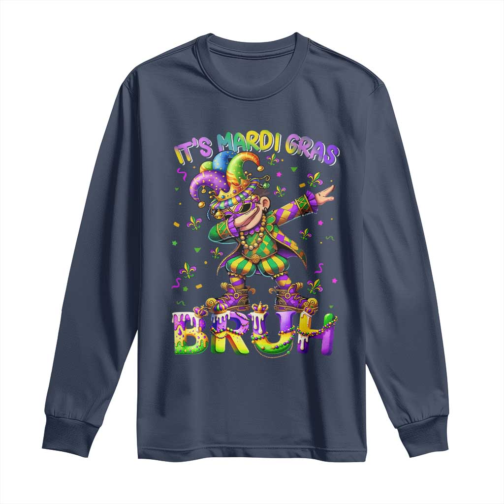 It's Mardi Gras Bruh Long Sleeve Shirt Dabbing Boy Kids