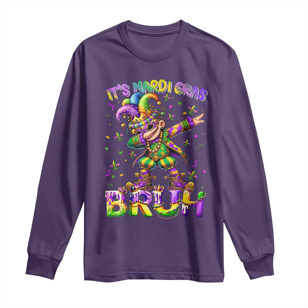 It's Mardi Gras Bruh Long Sleeve Shirt Dabbing Boy Kids