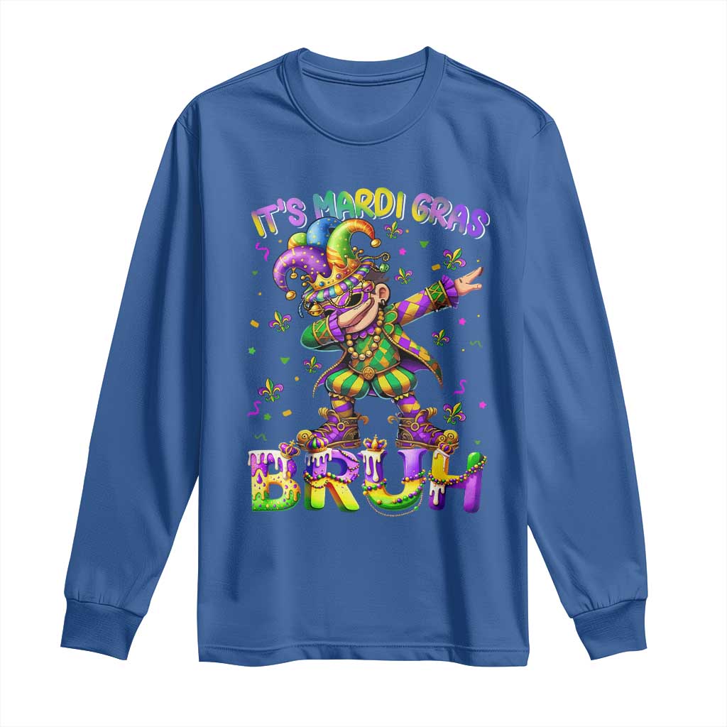 It's Mardi Gras Bruh Long Sleeve Shirt Dabbing Boy Kids