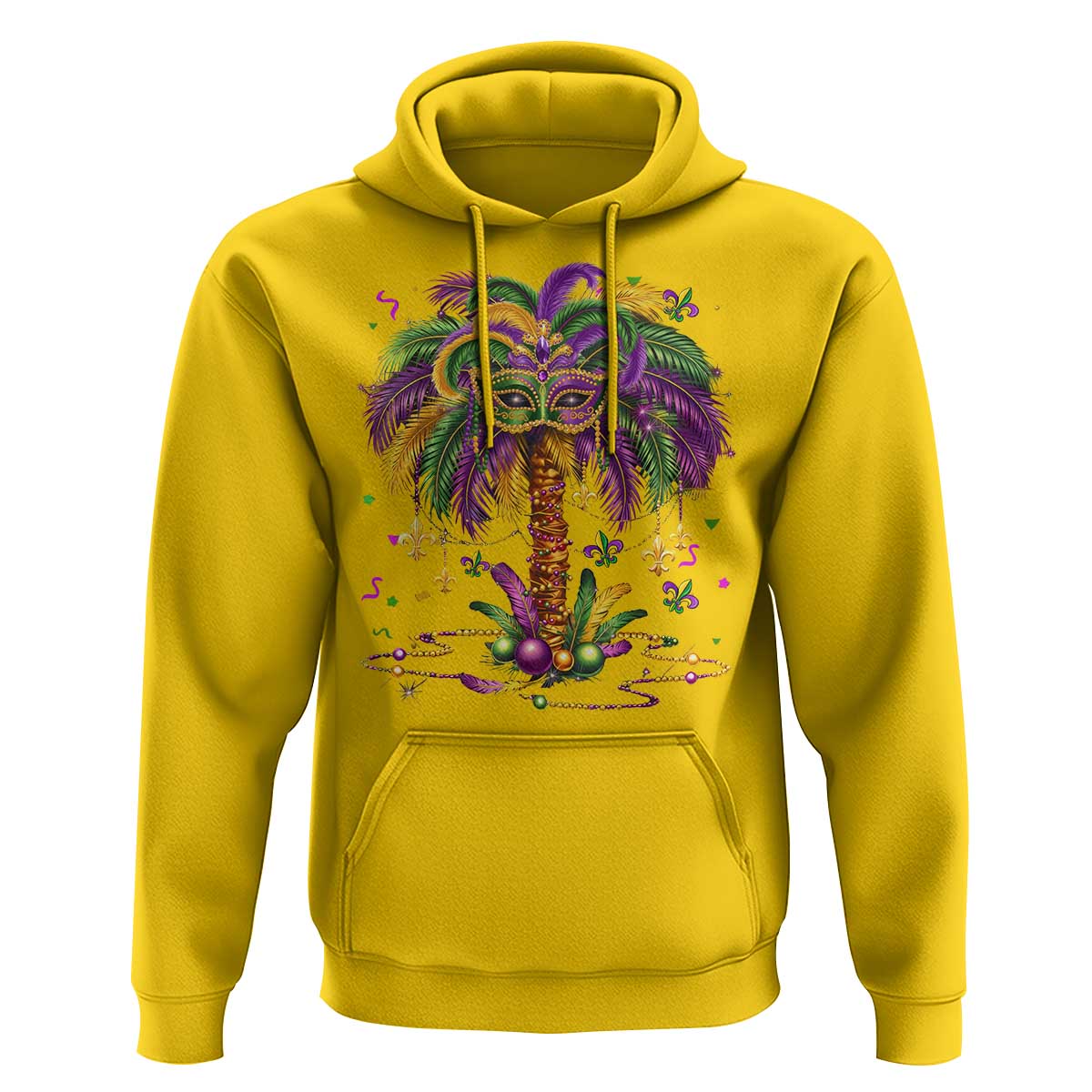 Mardi Gras Bead Tree Hoodie Carnival New Orleans Hawaiian Tropical Palm Tree 2025