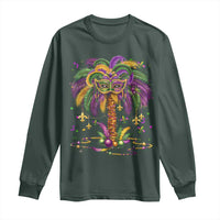 Mardi Gras Bead Tree Long Sleeve Shirt Carnival New Orleans Hawaiian Tropical Palm Tree 2025