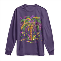 Mardi Gras Bead Tree Long Sleeve Shirt Carnival New Orleans Hawaiian Tropical Palm Tree 2025