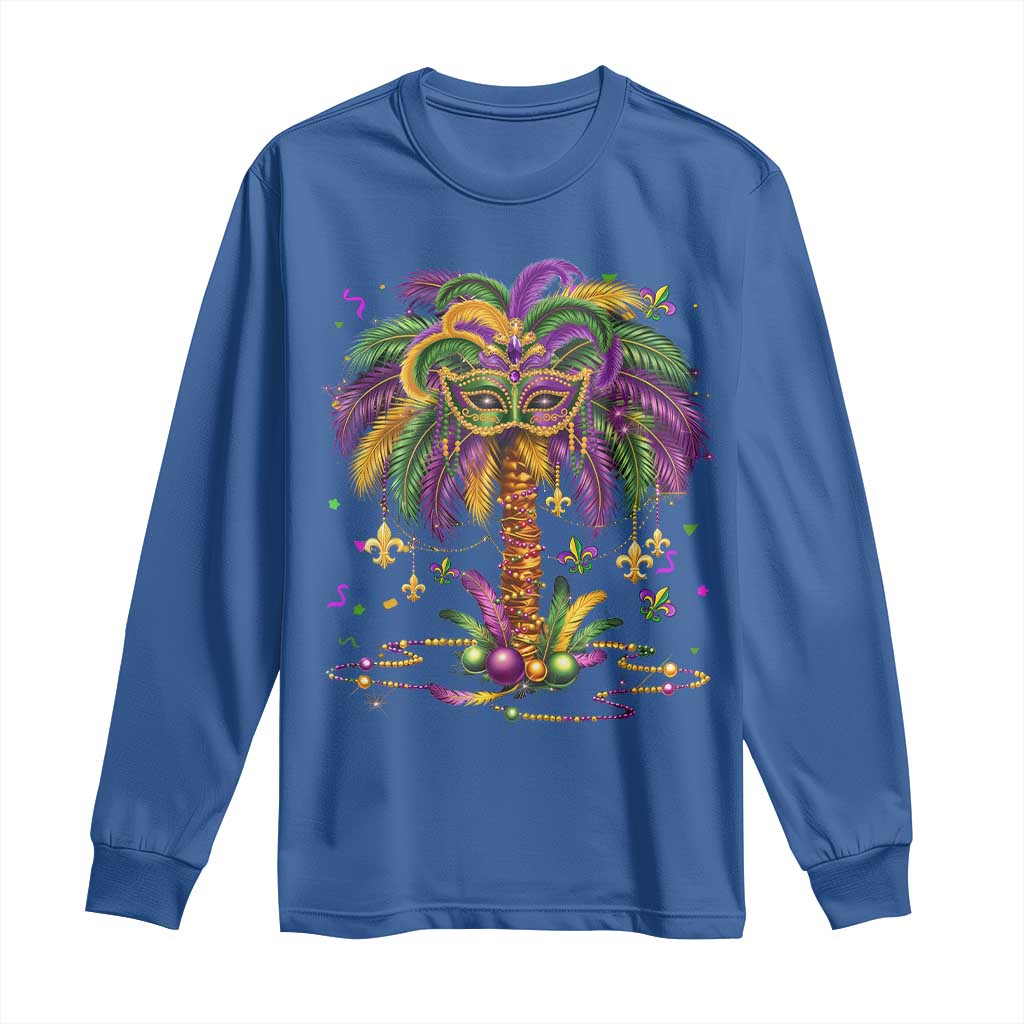 Mardi Gras Bead Tree Long Sleeve Shirt Carnival New Orleans Hawaiian Tropical Palm Tree 2025