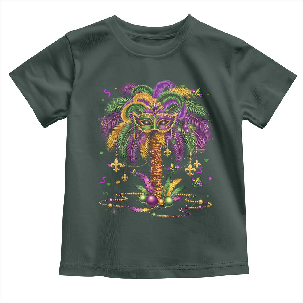 Mardi Gras Bead Tree Toddler T Shirt Carnival New Orleans Hawaiian Tropical Palm Tree 2025