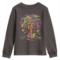 Mardi Gras Bead Tree Youth Sweatshirt Carnival New Orleans Hawaiian Tropical Palm Tree 2025