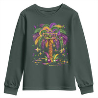 Mardi Gras Bead Tree Youth Sweatshirt Carnival New Orleans Hawaiian Tropical Palm Tree 2025