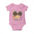 Little Miss Mardi Gras Afro Messy Bun Girls Baby Onesie