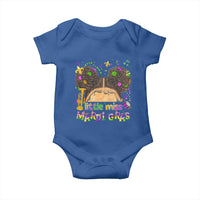 Little Miss Mardi Gras Afro Messy Bun Girls Baby Onesie