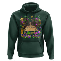 Little Miss Mardi Gras Afro Messy Bun Girls Hoodie