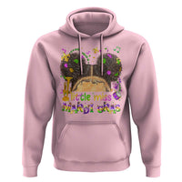 Little Miss Mardi Gras Afro Messy Bun Girls Hoodie