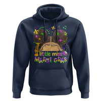 Little Miss Mardi Gras Afro Messy Bun Girls Hoodie