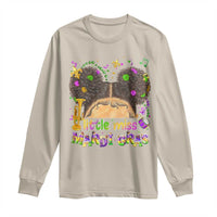 Little Miss Mardi Gras Afro Messy Bun Girls Long Sleeve Shirt