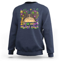 Little Miss Mardi Gras Afro Messy Bun Girls Sweatshirt