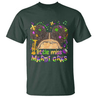 Little Miss Mardi Gras Afro Messy Bun Girls T Shirt
