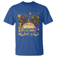 Little Miss Mardi Gras Afro Messy Bun Girls T Shirt