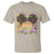 Little Miss Mardi Gras Afro Messy Bun Girls T Shirt