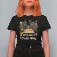 Little Miss Mardi Gras Afro Messy Bun Girls T Shirt For Women