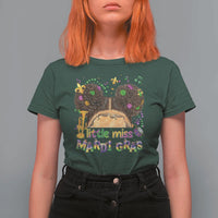 Little Miss Mardi Gras Afro Messy Bun Girls T Shirt For Women