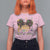 Little Miss Mardi Gras Afro Messy Bun Girls T Shirt For Women