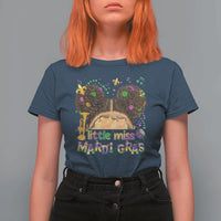 Little Miss Mardi Gras Afro Messy Bun Girls T Shirt For Women