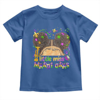 Little Miss Mardi Gras Afro Messy Bun Girls Toddler T Shirt
