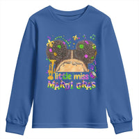 Little Miss Mardi Gras Afro Messy Bun Girls Youth Sweatshirt
