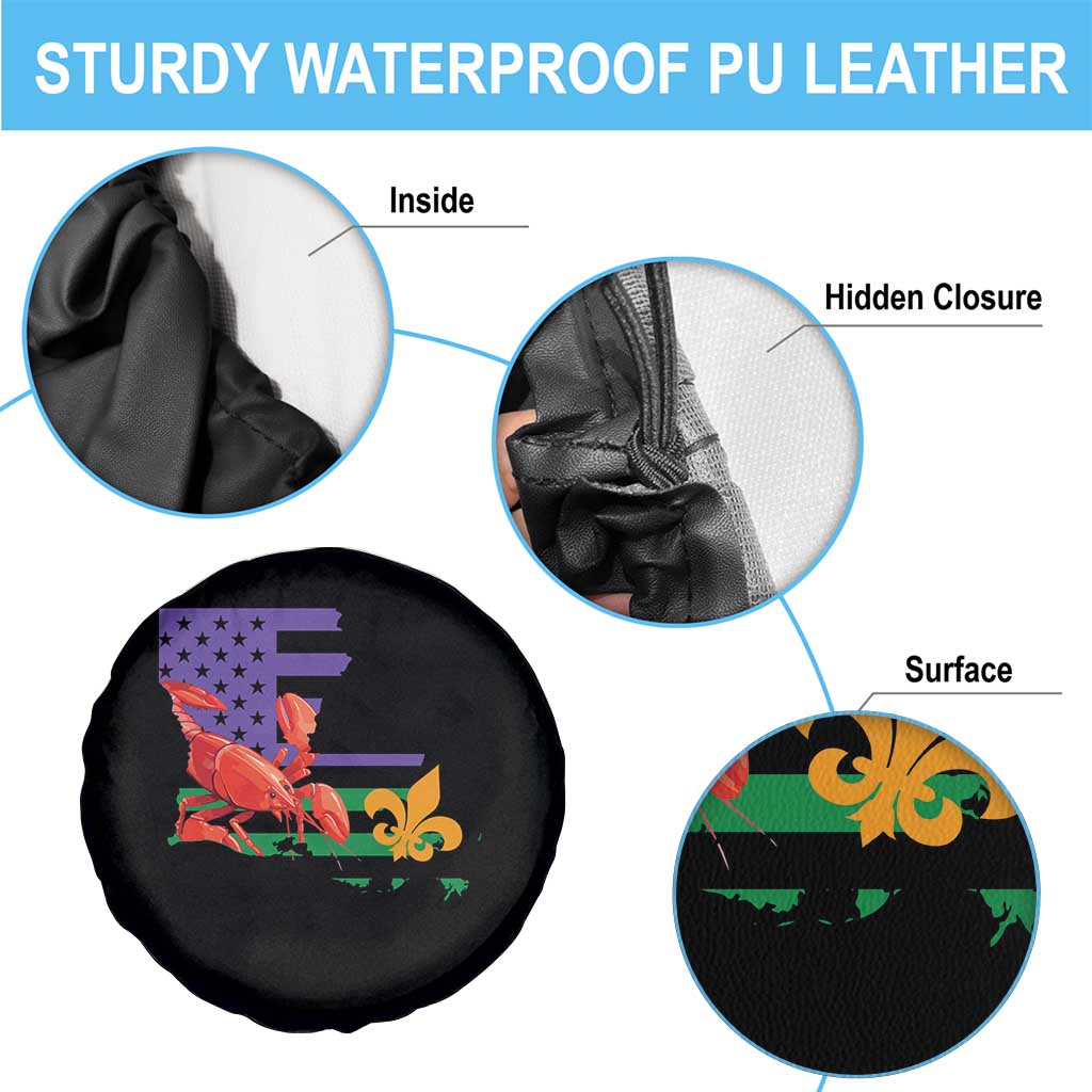 Louisiana Spare Tire Cover Louisiana New Orleans Party Custume Beads - Wonder Print Shop
