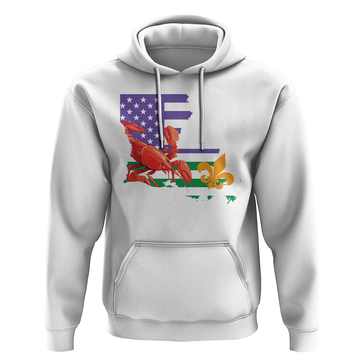Louisiana Hoodie Louisiana New Orleans Party Custume Beads - Wonder Print Shop