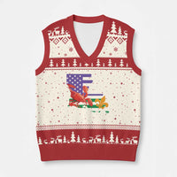Louisiana V-Neck Knit Sweater Vest Louisiana New Orleans Party Custume Beads - Wonder Print Shop