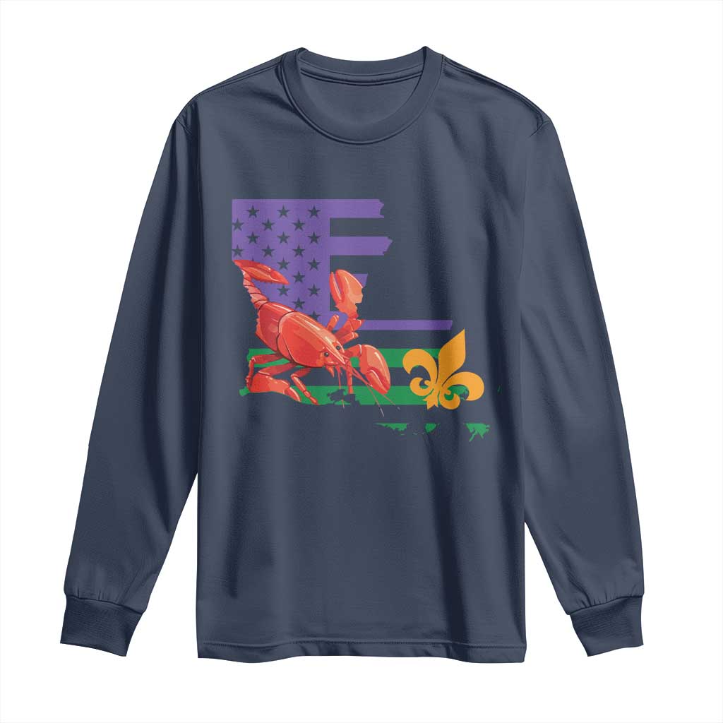 Louisiana Long Sleeve Shirt Louisiana New Orleans Party Custume Beads - Wonder Print Shop