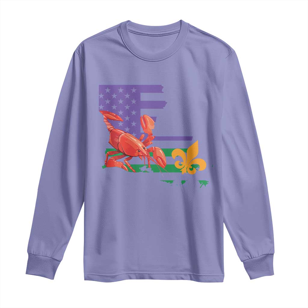 Louisiana Long Sleeve Shirt Louisiana New Orleans Party Custume Beads - Wonder Print Shop