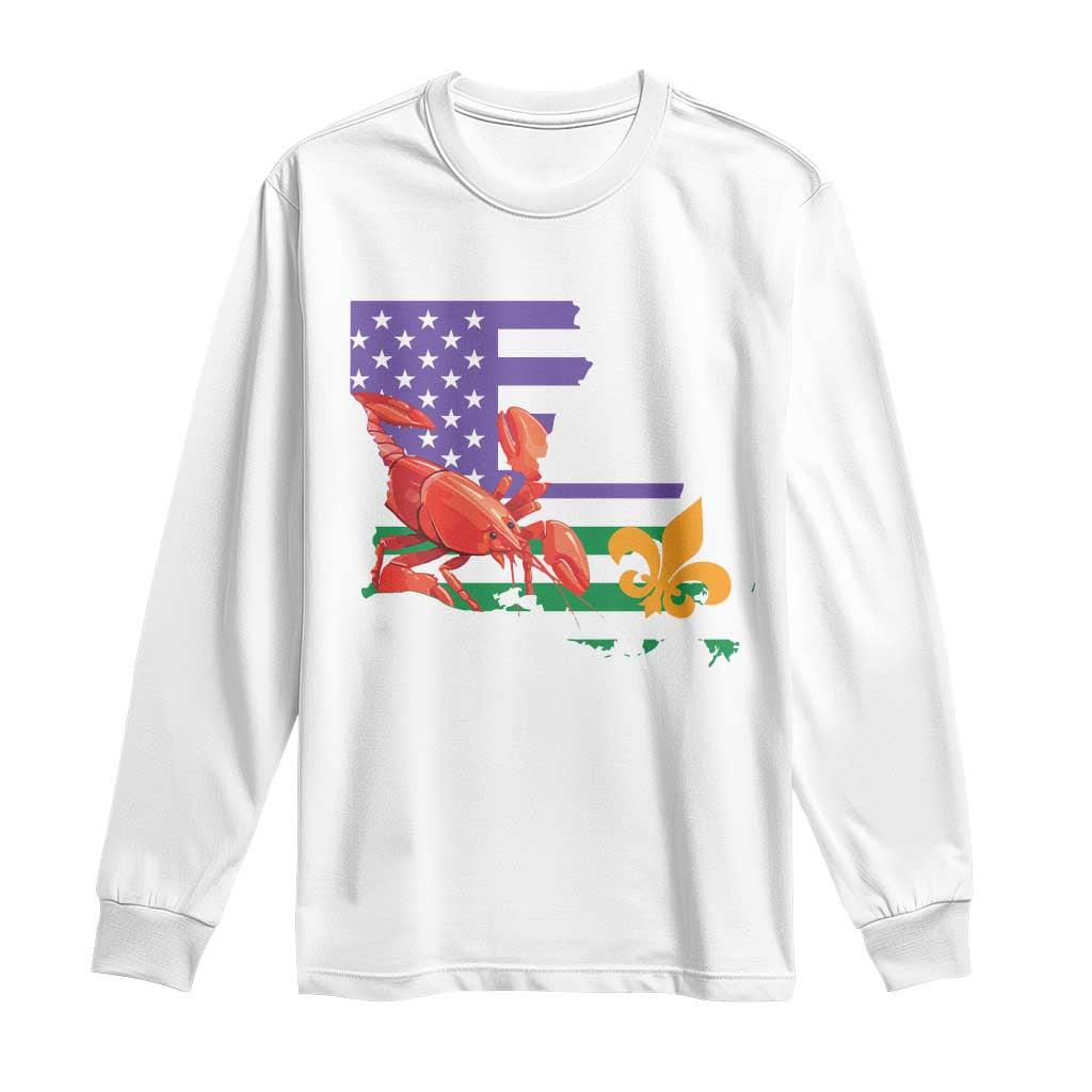 Louisiana Long Sleeve Shirt Louisiana New Orleans Party Custume Beads - Wonder Print Shop