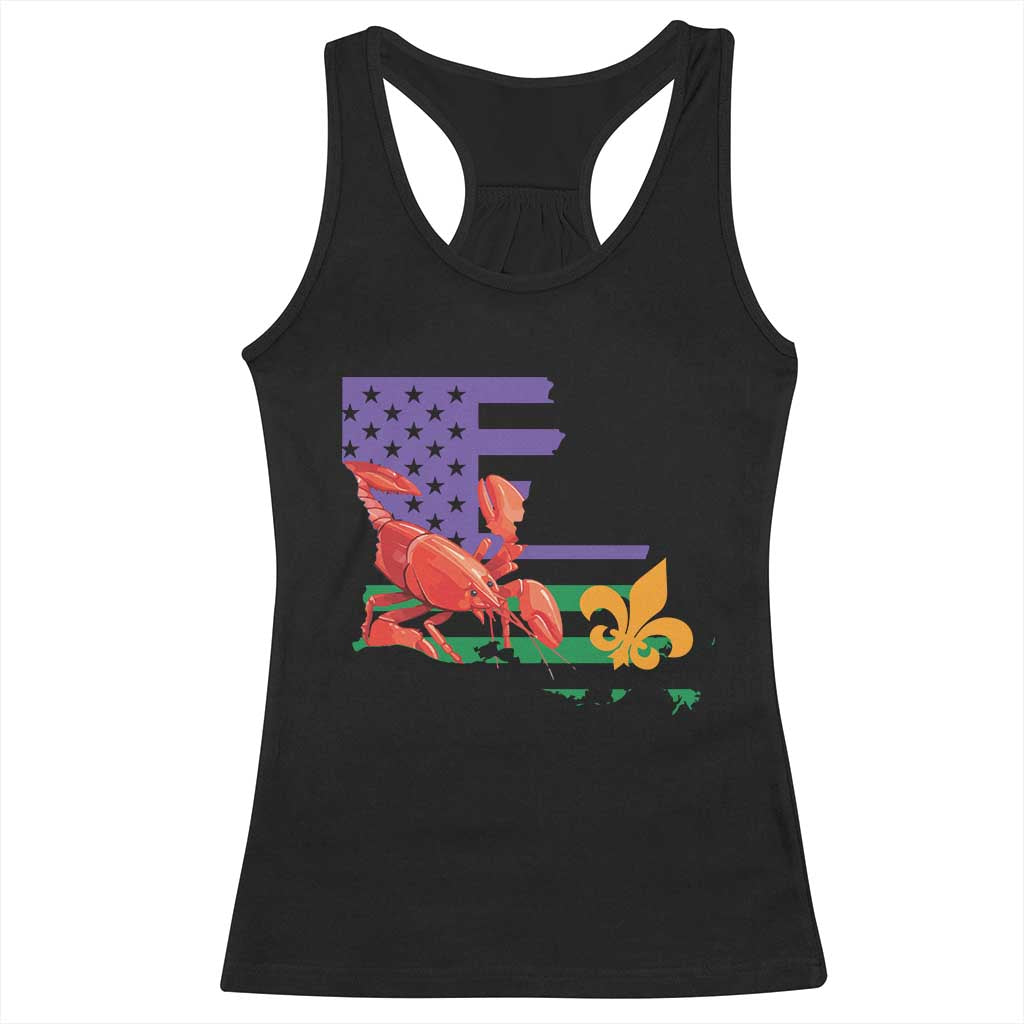 Louisiana Racerback Tank Top Louisiana New Orleans Party Custume Beads - Wonder Print Shop