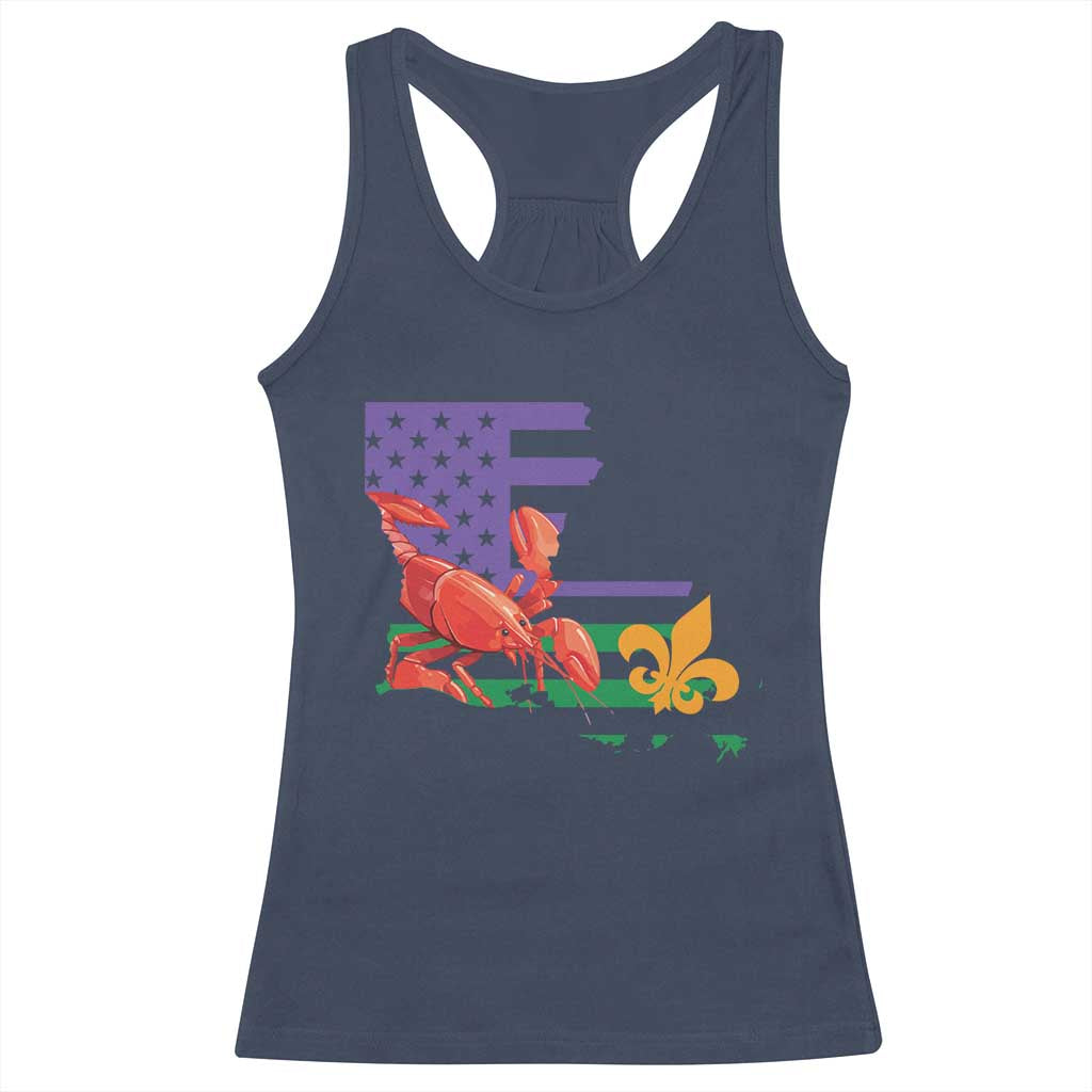 Louisiana Racerback Tank Top Louisiana New Orleans Party Custume Beads - Wonder Print Shop